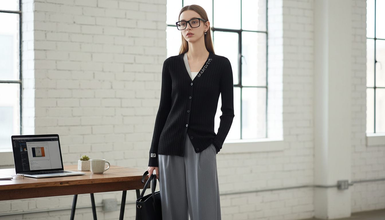 Patchwork V-Neck Cardigan: Chic Layering for Women